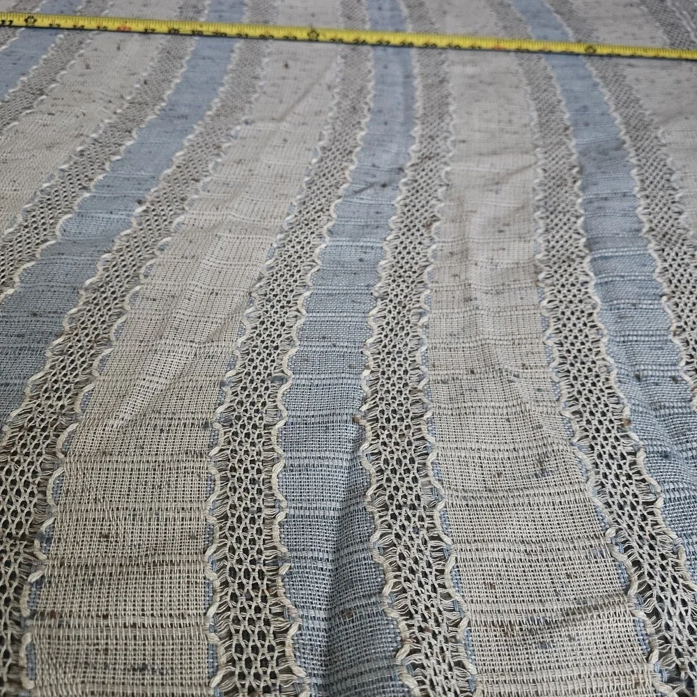 Vintage 1970s Scandinavian Style Natural Woven Fibers Fabric Drape Curtains Pair